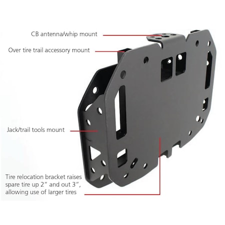 Go Rhino 18-C WRANGLER JL ROCKLINE SPARE TIRE RELOCATION KIT 372000T